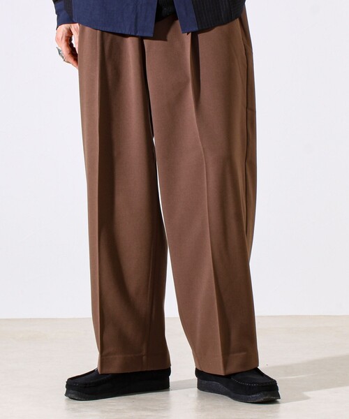 GLOSTER（グロスター）の「【セットアップ対応】ウールライクワイドパンツ（その他パンツ・メンズ・ブラウン/ブラック/チャコールグレー・S/M/L）」の3枚目の写真