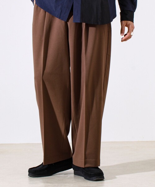 GLOSTER（グロスター）の「【セットアップ対応】ウールライクワイドパンツ（その他パンツ・メンズ・ブラウン/ブラック/チャコールグレー・S/M/L）」の19枚目の写真
