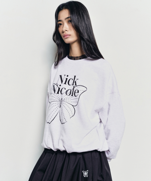 NICK&NICOLE(ニックアンドニコール)の「BUTTERFLY SIGNATURE SWEATSHIRT_MELANGE BLACK(スウェット・レディース・その他・FREE)」の2枚目の写真