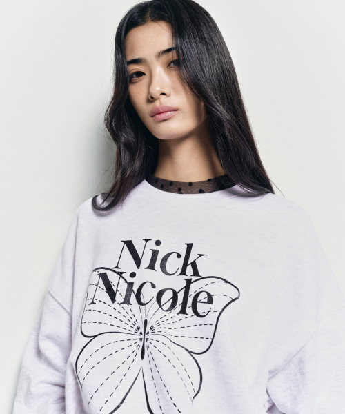 NICK&NICOLE(ニックアンドニコール)の「BUTTERFLY SIGNATURE SWEATSHIRT_MELANGE BLACK(スウェット・レディース・その他・FREE)」の3枚目の写真