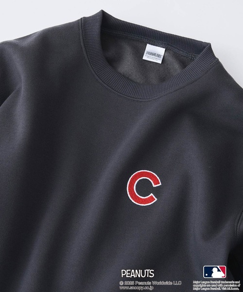 PEANUTS（ピーナッツ）の「【PEANUTS×MLB】オリジナルデザイン KIDS裏起毛トレーナー キッズサイズ ヤンキース ドジャース カブス キャラクター（スウェット・キッズ・ブルー系その他/グレー系その他2/ベージュ系その他2/グレー系その他/ブラック系その他3/ベージュ系その他3・150cm/130cm/140cm/160cm）」の15枚目の写真