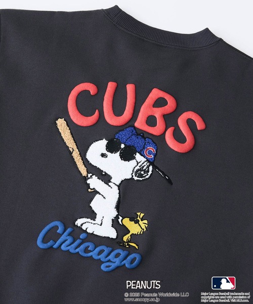 PEANUTS（ピーナッツ）の「【PEANUTS×MLB】オリジナルデザイン KIDS裏起毛トレーナー キッズサイズ ヤンキース ドジャース カブス キャラクター（スウェット・キッズ・ブルー系その他/グレー系その他2/ベージュ系その他2/グレー系その他/ブラック系その他3/ベージュ系その他3・150cm/130cm/140cm/160cm）」の16枚目の写真