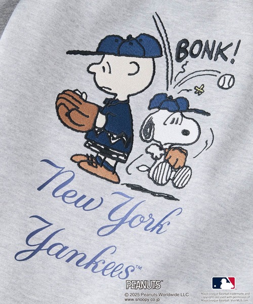 PEANUTS（ピーナッツ）の「【PEANUTS×MLB】オリジナルデザイン KIDS裏起毛トレーナー キッズサイズ ヤンキース ドジャース カブス キャラクター（スウェット・キッズ・ブルー系その他/グレー系その他2/ベージュ系その他2/グレー系その他/ブラック系その他3/ベージュ系その他3・150cm/130cm/140cm/160cm）」の21枚目の写真