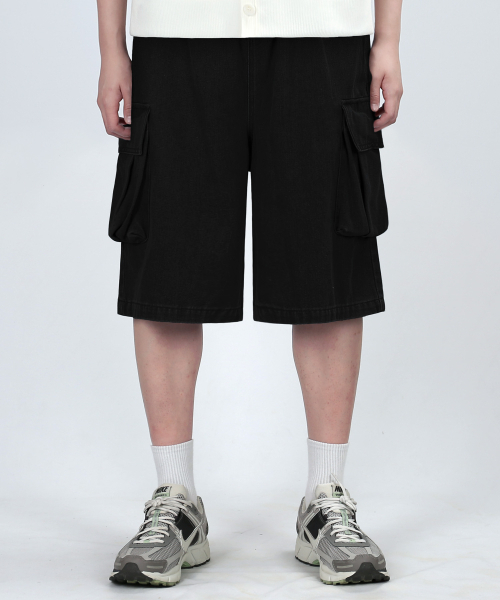 VERYVAIN(ベリベーン)の「BERMUDA CARGO DENIM (BLACK)(その他パンツ・メンズ・その他・LARGE/MEDIUM/SMALL)」の1枚目の写真