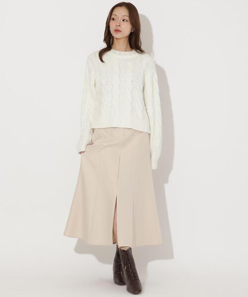 AND COUTURE（アンドクチュール）の「フロントZIPマーメイドスカート（スカート・レディース・ブラック/ブラウン/ベージュ・MEDIUM/SMALL）」の4枚目の写真