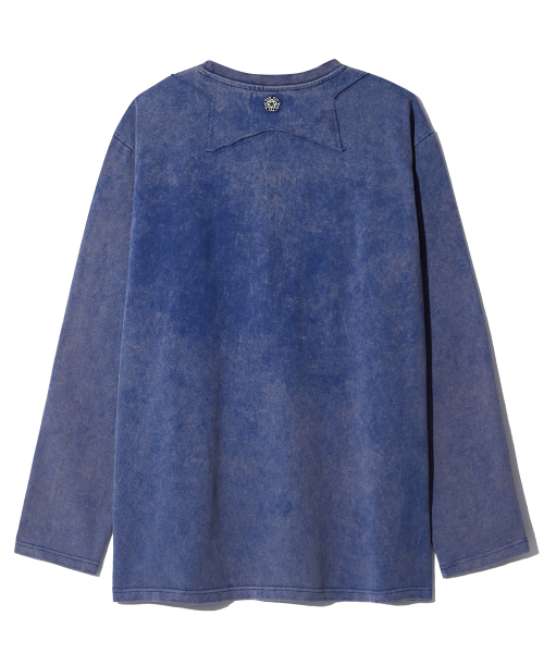 ULKIN（ウルキン）の「[ディズニー] ブリーチウォッシュパッチワーク長袖Tシャツ_ブルー（Tシャツ/カットソー・レディース・ブルー・FREE）」の3枚目の写真