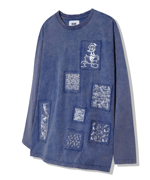 ULKIN（ウルキン）の「[ディズニー] ブリーチウォッシュパッチワーク長袖Tシャツ_ブルー（Tシャツ/カットソー・レディース・ブルー・FREE）」の4枚目の写真