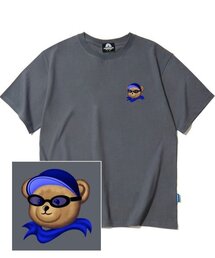 サングラスベアロゴTシャツ - グレー