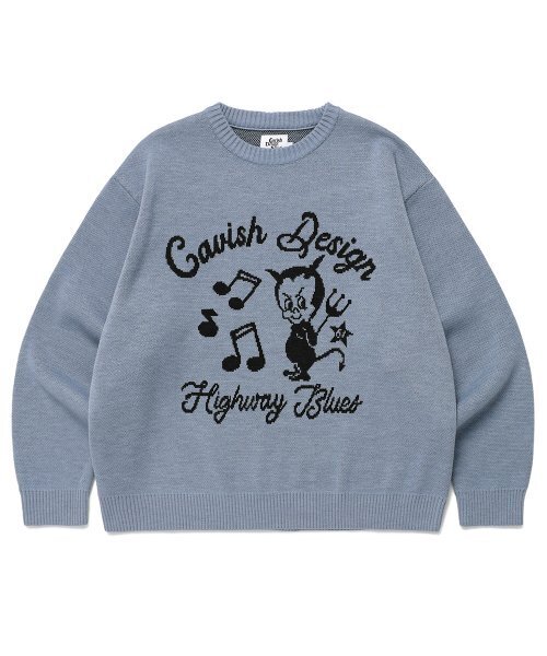 Cavish(カビシ)の「61ROAD KNIT SWEATER BLUE(CV2ESUK600A)(ニット/セーター・レディース・ブルー・SMALL/MEDIUM/LARGE)」の1枚目の写真