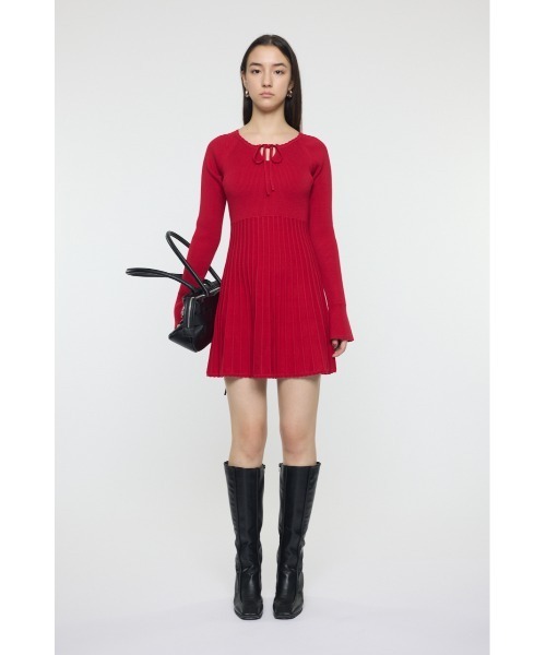 MOUSSY（マウジー）の「PICO RIBBON ミニドレス（ワンピース・レディース・ネイビー/レッド/ブラック・2/1）」の10枚目の写真