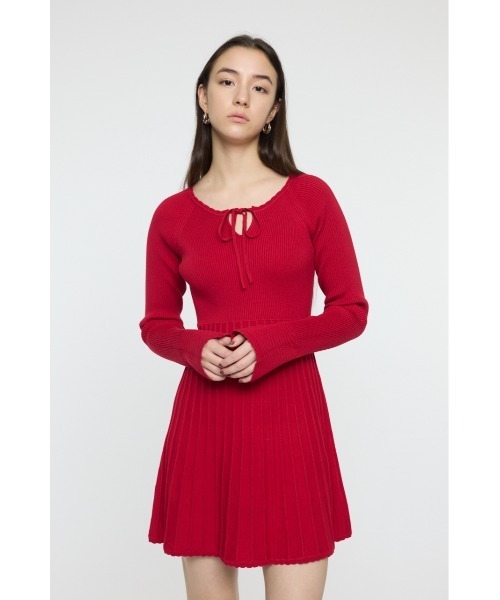 MOUSSY（マウジー）の「PICO RIBBON ミニドレス（ワンピース・レディース・ネイビー/レッド/ブラック・2/1）」の11枚目の写真