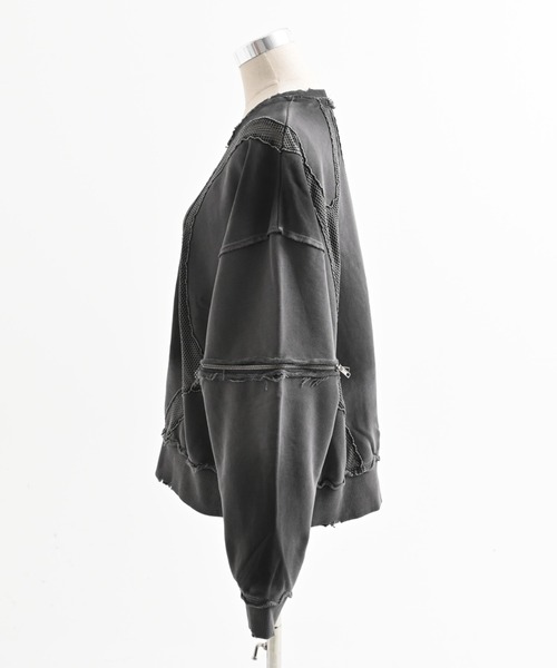 REFLEM(レフレム)の「『REFLEM/レフレム』メッシュ切替プルオーバースウェット(スウェット・レディース・ブラック/グレー・FREE)」の3枚目の写真