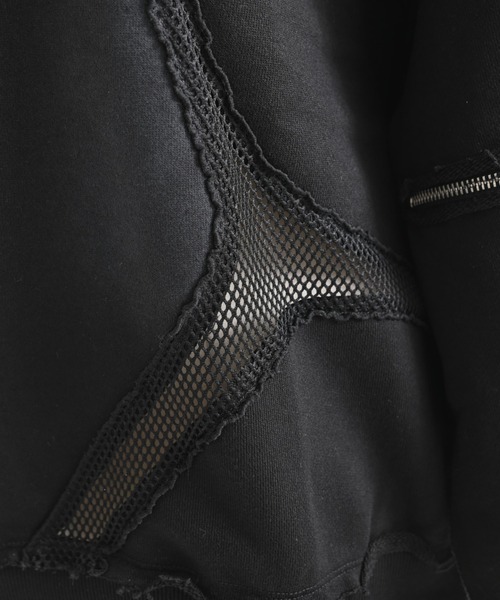 REFLEM(レフレム)の「『REFLEM/レフレム』メッシュ切替プルオーバースウェット(スウェット・レディース・ブラック/グレー・FREE)」の7枚目の写真