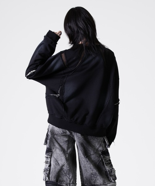 REFLEM(レフレム)の「『REFLEM/レフレム』メッシュ切替プルオーバースウェット(スウェット・レディース・ブラック/グレー・FREE)」の14枚目の写真