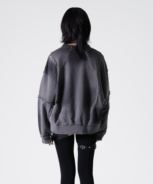 REFLEM(レフレム)の「『REFLEM/レフレム』メッシュ切替プルオーバースウェット(スウェット・レディース・ブラック/グレー・FREE)」の20枚目の写真