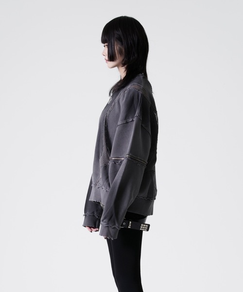 REFLEM(レフレム)の「『REFLEM/レフレム』メッシュ切替プルオーバースウェット(スウェット・レディース・ブラック/グレー・FREE)」の19枚目の写真