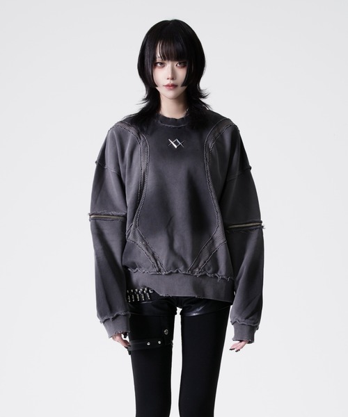 REFLEM(レフレム)の「『REFLEM/レフレム』メッシュ切替プルオーバースウェット(スウェット・レディース・ブラック/グレー・FREE)」の18枚目の写真