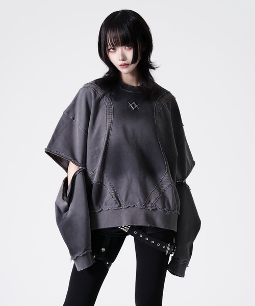 REFLEM(レフレム)の「『REFLEM/レフレム』メッシュ切替プルオーバースウェット(スウェット・レディース・ブラック/グレー・FREE)」の16枚目の写真