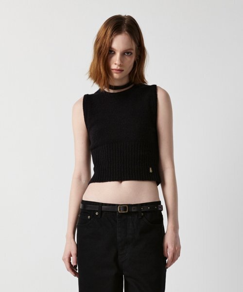 EAN JO(イアンジョー)の「BOUCLE KNIT SLEEVELESS (BLACK)(ベスト・レディース・ブラック・FREE)」の1枚目の写真