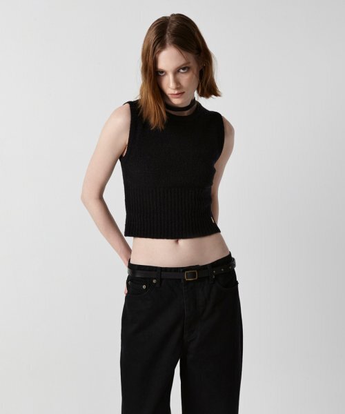 EAN JO(イアンジョー)の「BOUCLE KNIT SLEEVELESS (BLACK)(ベスト・レディース・ブラック・FREE)」の5枚目の写真