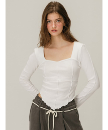 MOIFAIRE（モイフェア）の「SIGNATURE HEART NECK T-SHIRT / WHITE（Tシャツ/カットソー）」