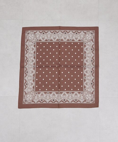 GALLARDAGALANTE（ガリャルダガランテ）の「ペイズリードットスカーフ（バンダナ/スカーフ・レディース・ブラウン/レモンイエロー/オフホワイト・FREE）」の9枚目の写真