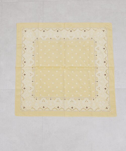 GALLARDAGALANTE（ガリャルダガランテ）の「ペイズリードットスカーフ（バンダナ/スカーフ・レディース・ブラウン/レモンイエロー/オフホワイト・FREE）」の13枚目の写真