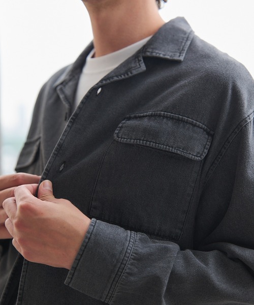 MAISON CLUB(メゾンクラブ)の「【MAISON CLUB】Denim Shirt KKP / デニムシャツ(シャツ/ブラウス・メンズ・ブラック/ネイビー・L/M)」の14枚目の写真
