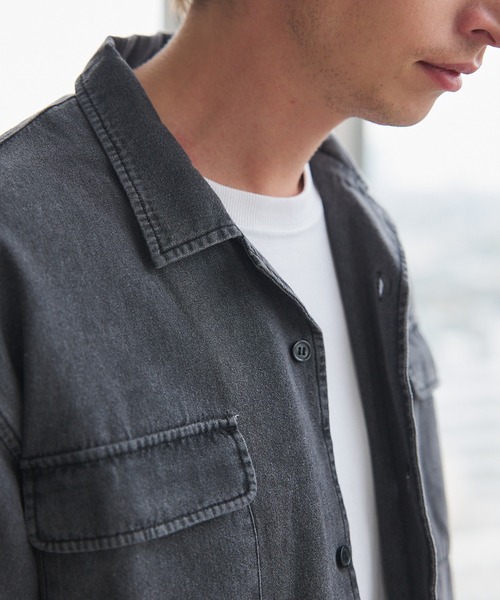 MAISON CLUB(メゾンクラブ)の「【MAISON CLUB】Denim Shirt KKP / デニムシャツ(シャツ/ブラウス・メンズ・ブラック/ネイビー・L/M)」の15枚目の写真