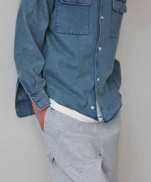 MAISON CLUB(メゾンクラブ)の「【MAISON CLUB】Denim Shirt KKP / デニムシャツ(シャツ/ブラウス・メンズ・ブラック/ネイビー・L/M)」の5枚目の写真
