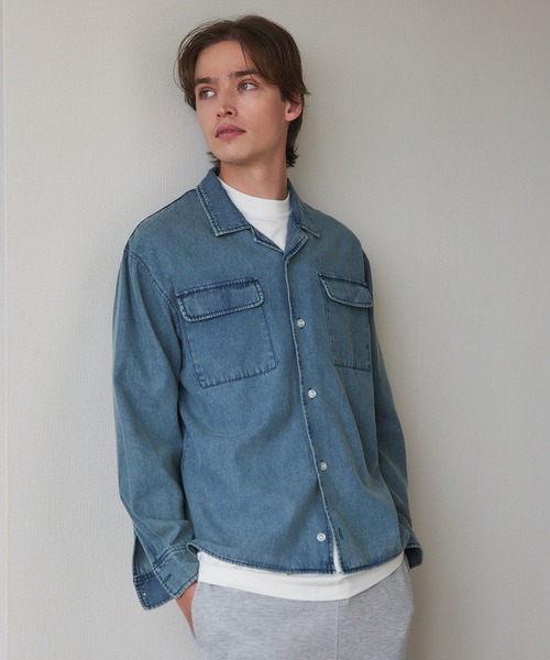 MAISON CLUB(メゾンクラブ)の「【MAISON CLUB】Denim Shirt KKP / デニムシャツ(シャツ/ブラウス・メンズ・ブラック/ネイビー・L/M)」の18枚目の写真