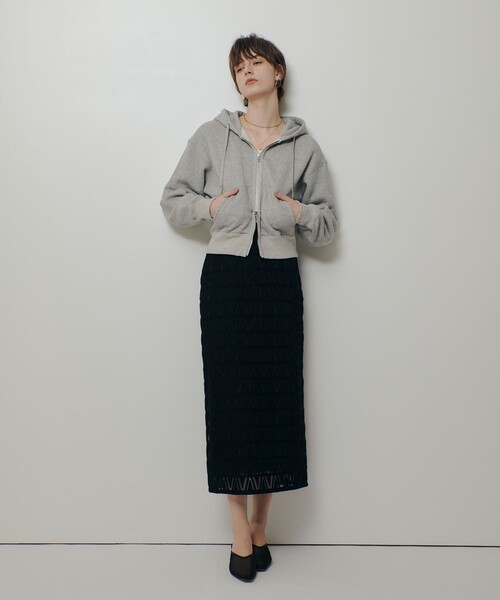 allureville(アルアバイル)の「裏毛ジップアップパーカー(パーカー・レディース・グレー系その他・2)」の5枚目の写真