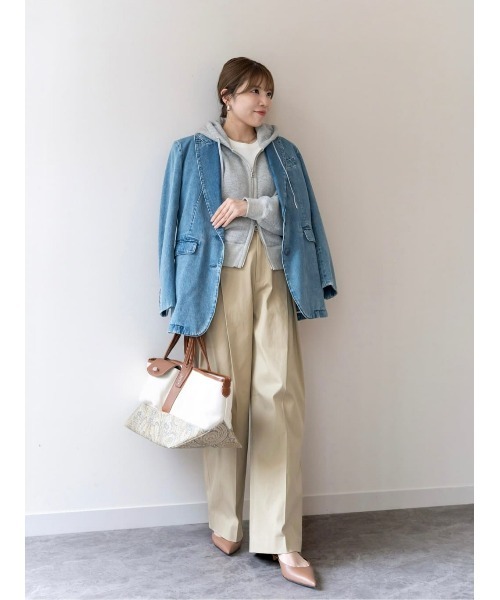 allureville(アルアバイル)の「裏毛ジップアップパーカー(パーカー・レディース・グレー系その他・2)」の10枚目の写真