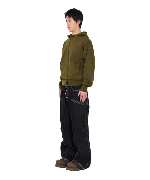 AAKAM（アーカム）の「Knee Pin-Tuck Stitched Denim Pants (Black)（デニムパンツ・レディース・その他・1/2）」の11枚目の写真