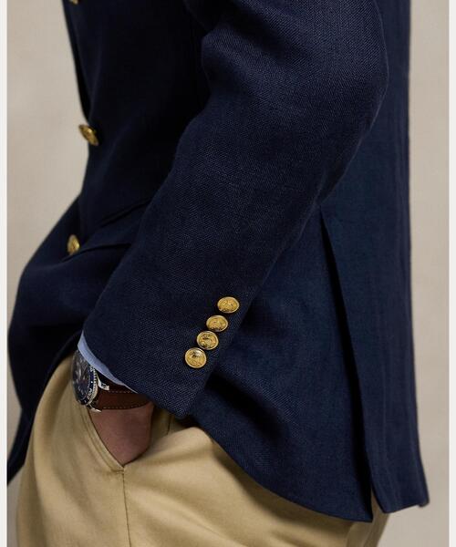 Polo Ralph Lauren テーラードジャケット ネイビー リネン セール】Polo テーラード リネン ドビー ジャケット（テーラード