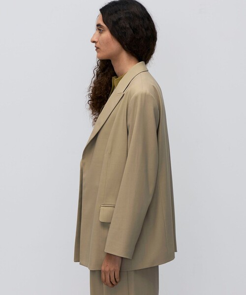 BACCA（バッカ）の「ウールドスキン アンボタンシングルジャケット（テーラードジャケット・レディース・ベージュ/ネイビー・34/36）」の5枚目の写真