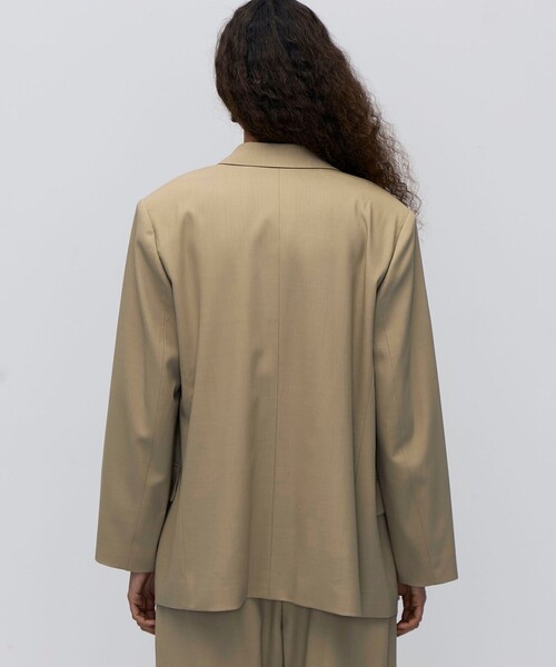 BACCA（バッカ）の「ウールドスキン アンボタンシングルジャケット（テーラードジャケット・レディース・ベージュ/ネイビー・34/36）」の6枚目の写真