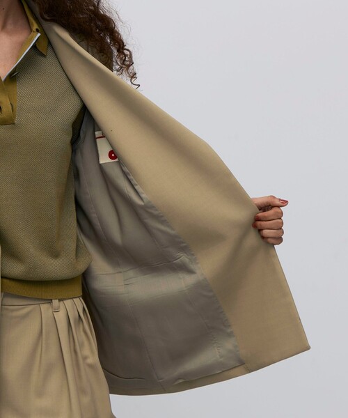 BACCA（バッカ）の「ウールドスキン アンボタンシングルジャケット（テーラードジャケット・レディース・ベージュ/ネイビー・34/36）」の7枚目の写真
