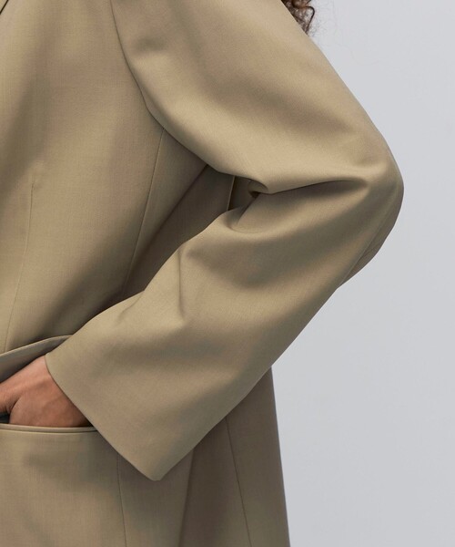BACCA（バッカ）の「ウールドスキン アンボタンシングルジャケット（テーラードジャケット・レディース・ベージュ/ネイビー・34/36）」の10枚目の写真