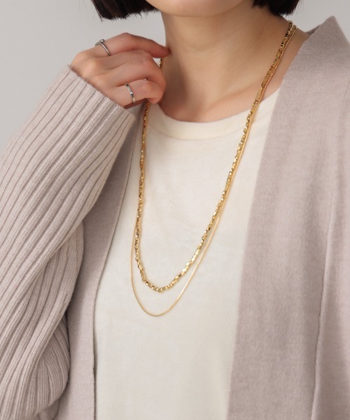 Bou Jeloud(ブージュルード)の「2連メタルビーズネックレス(ネックレス・レディース・ゴールド/シルバー・ONESIZE)」の14枚目の写真