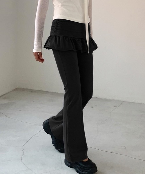 Riff(リフ)の「レイヤードスカートパンツ(その他パンツ・レディース・グレー/ブラック・FREE)」の5枚目の写真