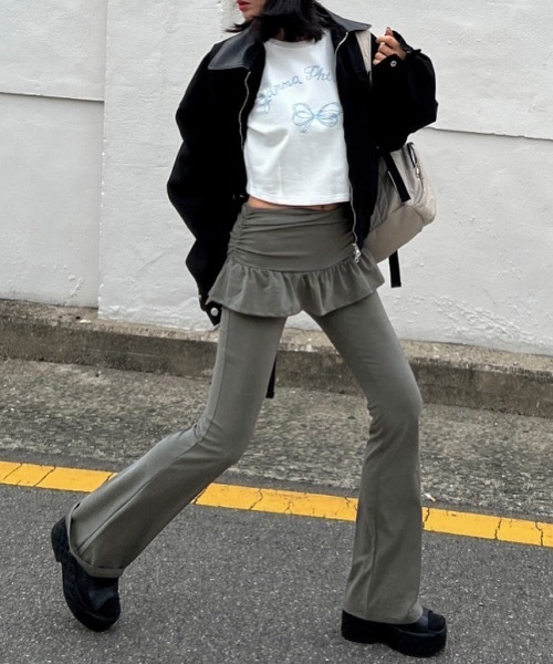 Riff(リフ)の「レイヤードスカートパンツ(その他パンツ・レディース・グレー/ブラック・FREE)」の22枚目の写真