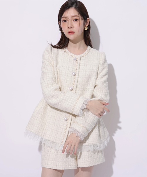 Rirandture（リランドチュール）の「ツィードハイウエストショートパンツ（その他パンツ・レディース・オフホワイト・0/1/2）」の2枚目の写真