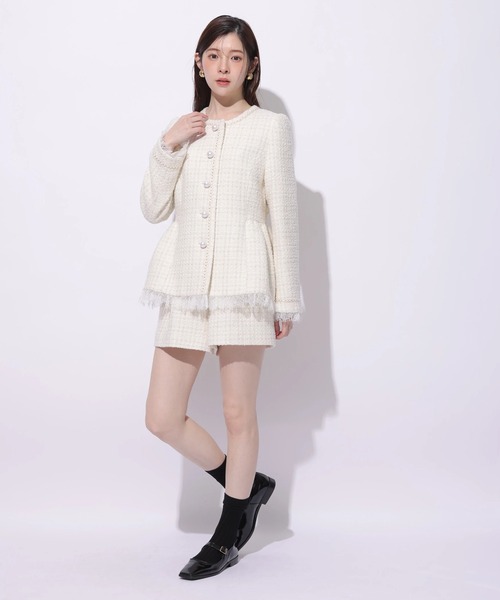 Rirandture（リランドチュール）の「ツィードハイウエストショートパンツ（その他パンツ・レディース・オフホワイト・0/1/2）」の4枚目の写真