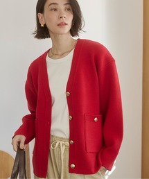 金ボタン ゴールドボタン Vネックニット カーディガン / オフィスカジュアル / オケージョン / セレモニー / 通勤 / 春服 / 秋服