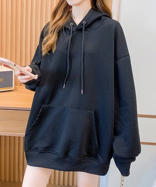 SallyLunn(サリーラン)の「ベーシックオーバーサイズパーカー(パーカー・レディース・スミクロ/グレー/ホワイト・MEDIUM/LARGE)」の6枚目の写真
