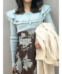 MERCURYDUO | 編み変化ラッフルコンパクト(ニット/セーター)