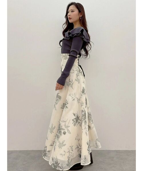 MERCURYDUO(マーキュリーデュオ)の「編み変化ラッフルコンパクト(ニット/セーター・レディース・アイボリー/チャコールグレー/ブラック/ミント/ベージュ・FREE)」の21枚目の写真