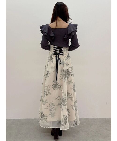 MERCURYDUO(マーキュリーデュオ)の「編み変化ラッフルコンパクト(ニット/セーター・レディース・アイボリー/チャコールグレー/ブラック/ミント/ベージュ・FREE)」の22枚目の写真