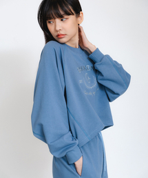 シグネチャーロゴセミクロップTシャツ BK4998_ブルー